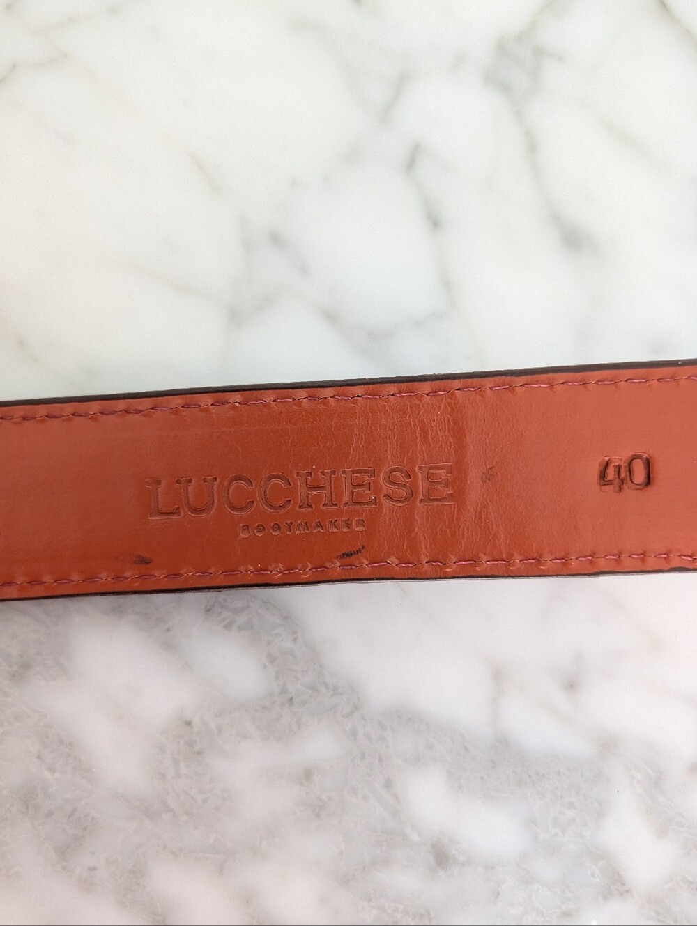 Lucchese Men's Chocolate Mad Dog Goat 1¼" Tapered Down To 1" Belt Size 40 - Picture 8 of 12